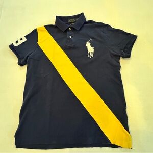 Polo by Ralph Lauren Blue and Yellow Sporty Polo Shirt